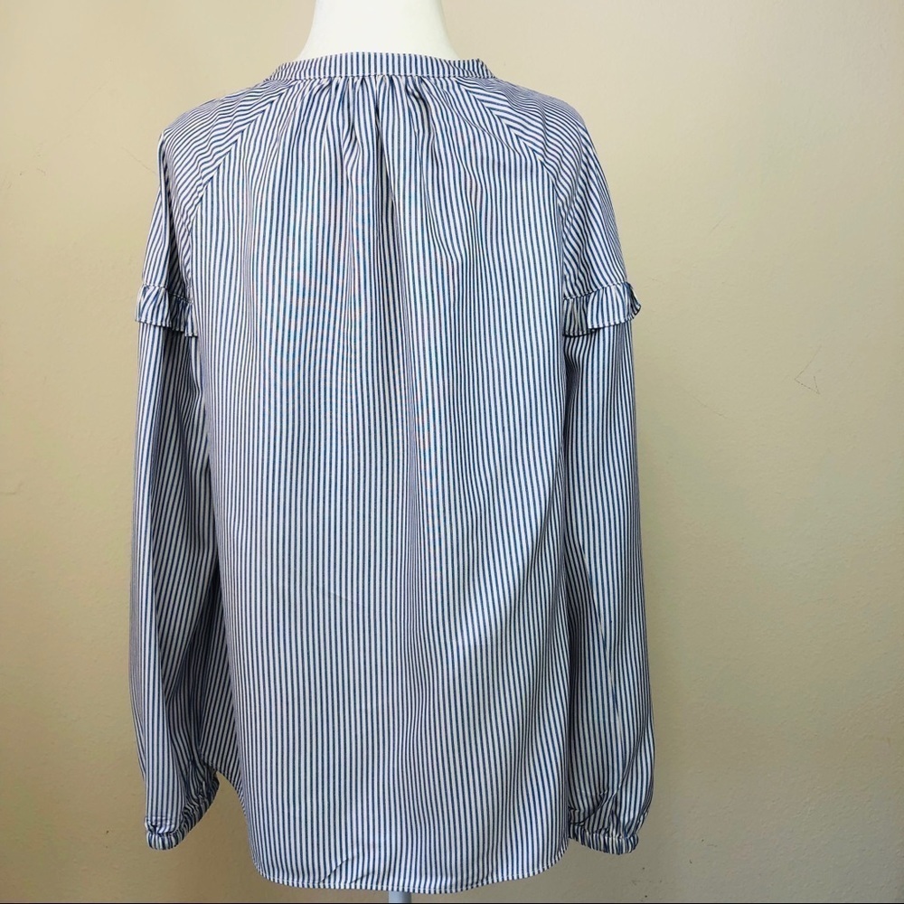 Madewell NWT Stripe Collarless Shirt XS - Picture 5 of 8
